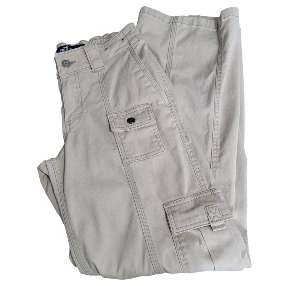 Hollister Cargo Pants Womens 000R W23R Tan Low-Rise Baggy Utility Y2K‎ Gorpcore